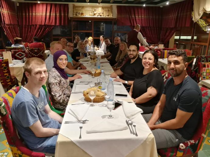 the team in a regional tunesian restaurant
